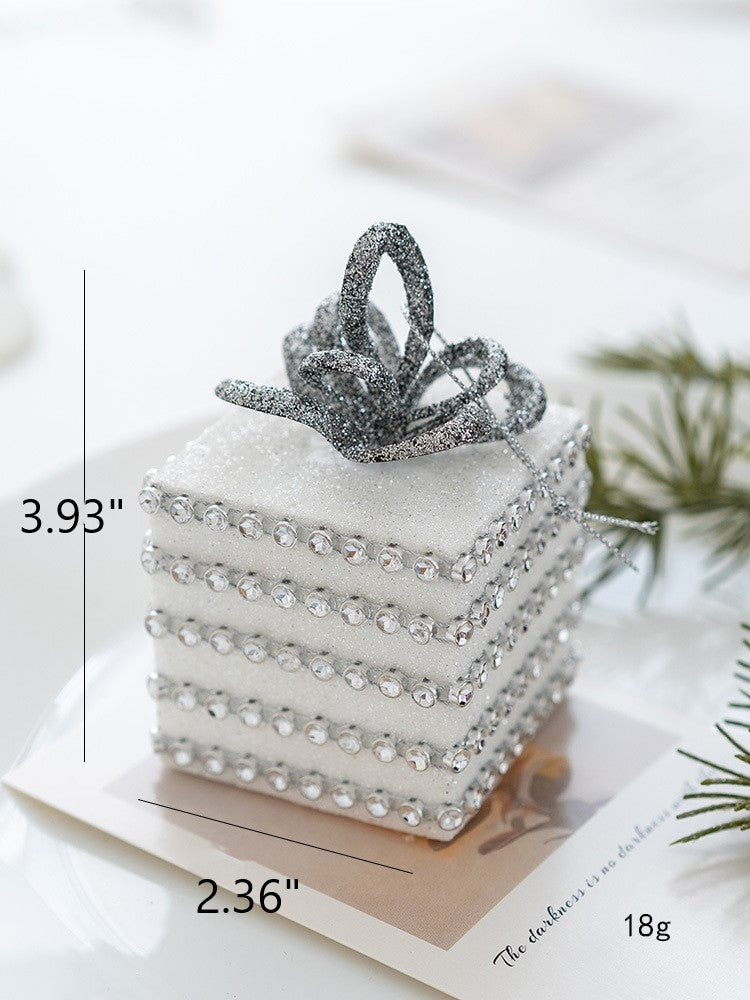 White Christmas Glitter Balls Ornaments Bulk Pack, 12 Pcs, Hanging Holiday Decor
