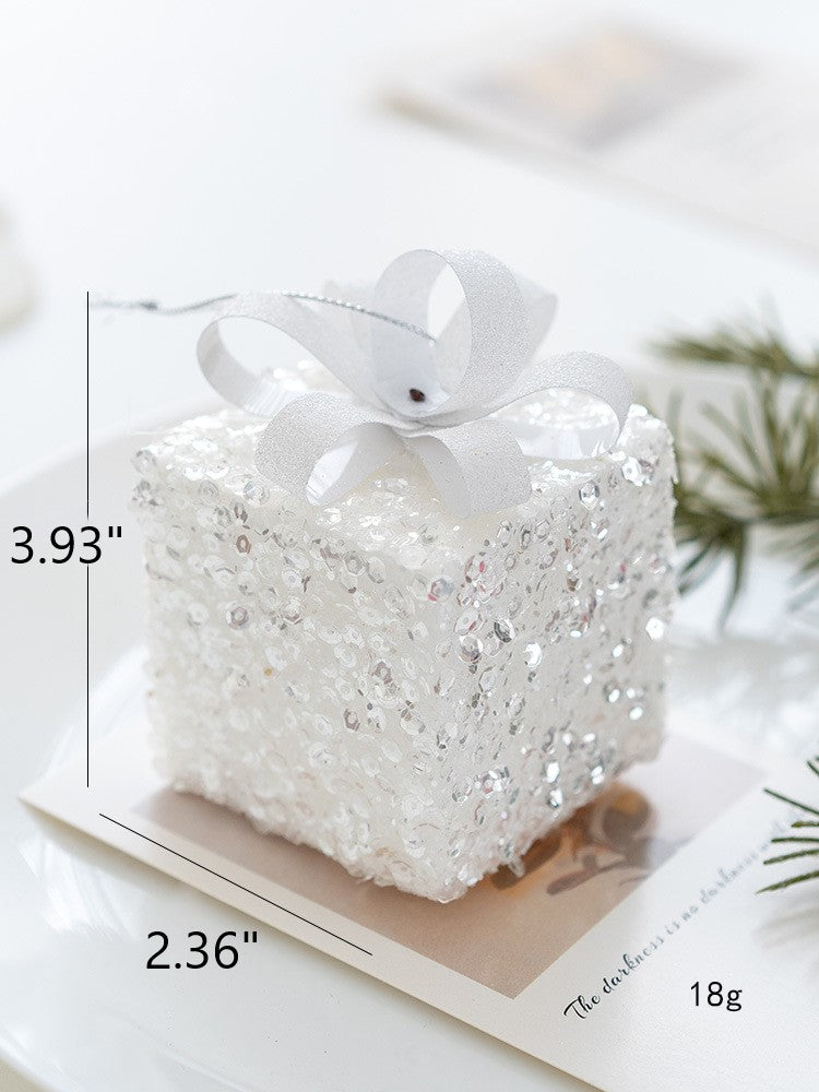 White Christmas Glitter Balls Ornaments Bulk Pack, 12 Pcs, Hanging Holiday Decor