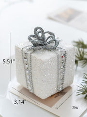 White Christmas Glitter Balls Ornaments Bulk Pack, 12 Pcs, Hanging Holiday Decor