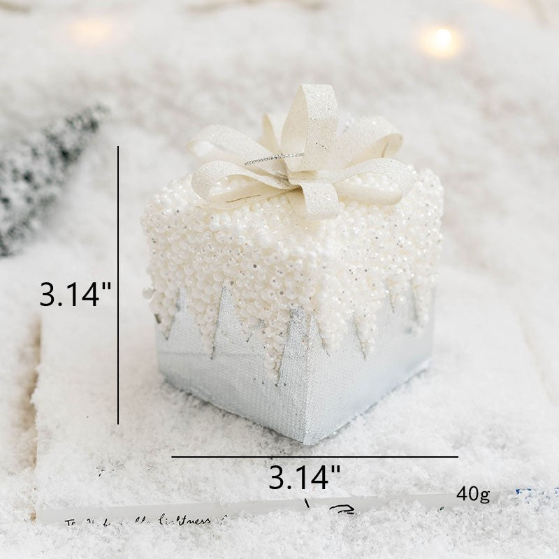 White Christmas Glitter Balls Ornaments Bulk Pack, 12 Pcs, Hanging Holiday Decor