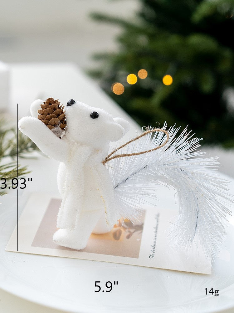 White Christmas Glitter Balls Ornaments Bulk Pack, 12 Pcs, Hanging Holiday Decor