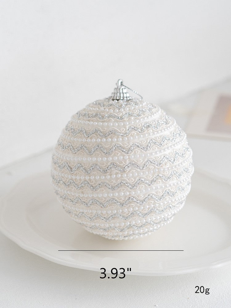 White Christmas Glitter Balls Ornaments Bulk Pack, 12 Pcs, Hanging Holiday Decor