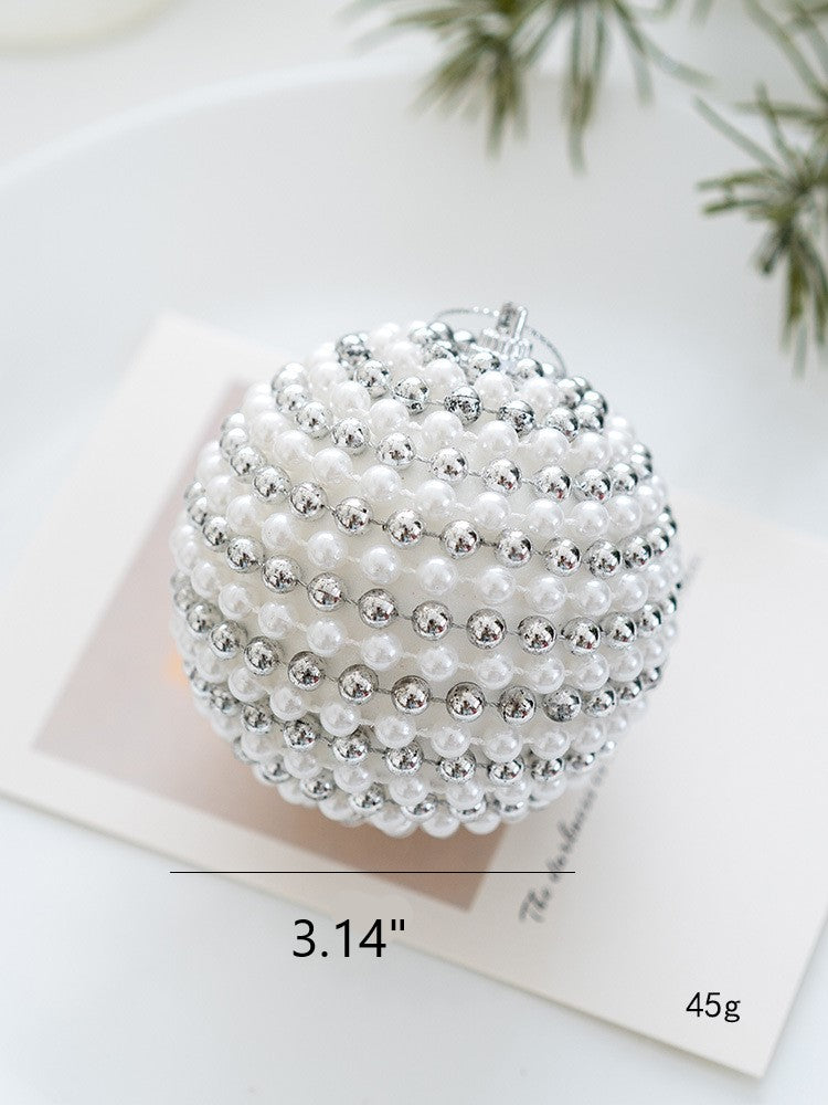 White Christmas Glitter Balls Ornaments Bulk Pack, 12 Pcs, Hanging Holiday Decor