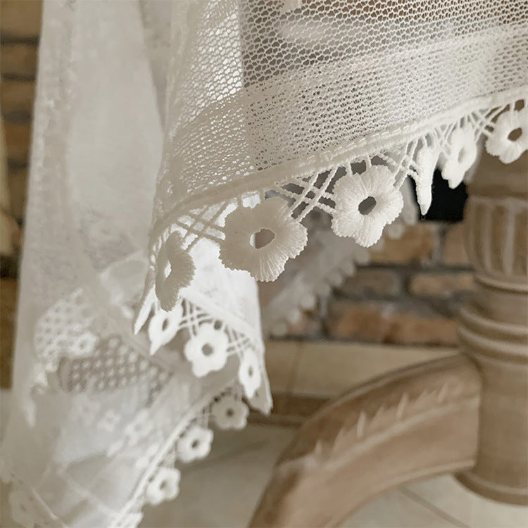 Bulk White Lace Tablecloths with Flower for Table Wholesale