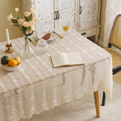 Bulk Snowflake Lace Tablecloth Embroidered Table Cover for Wedding Party Decor Wholesale