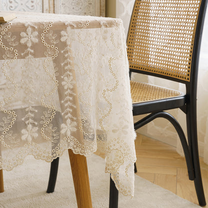 Bulk Snowflake Lace Tablecloth Embroidered Table Cover for Wedding Party Decor Wholesale