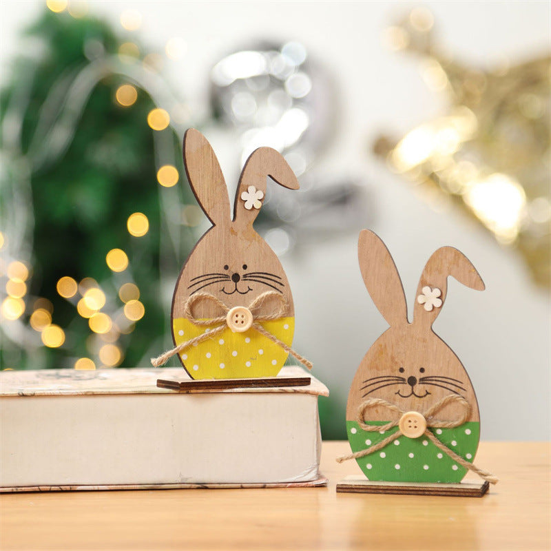 10 Pcs Cartoon Rabbit Ornaments for Desktop Decor, Easter and Christmas Crafts, Bulk Artificial Figurines