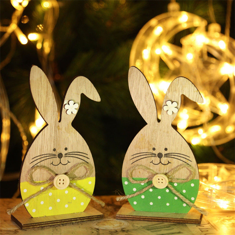 10 Pcs Cartoon Rabbit Ornaments for Desktop Decor, Easter and Christmas Crafts, Bulk Artificial Figurines