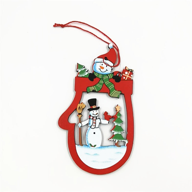 Wood Christmas Hanging Ornaments Set 12 Pcs Socks Shoes Glove Shapes Pendant Holiday Decor Bulk