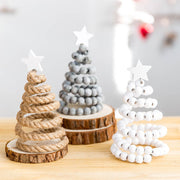 Wooden Bead Christmas Tree Tabletop Centerpiece Ornament Holiday Decoration Bulk Quantity