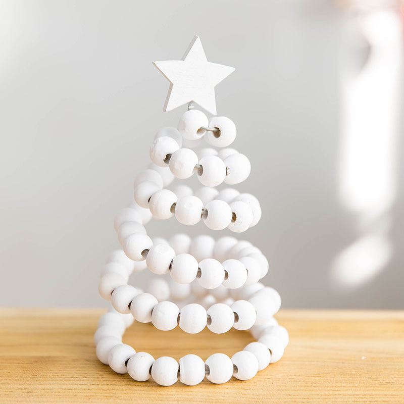 Wooden Bead Christmas Tree Tabletop Centerpiece Ornament Holiday Decoration Bulk Quantity