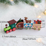 Wooden Christmas Train Ornaments, Mini Desktop Decor, Bulk Set for Holiday Party Decorations
