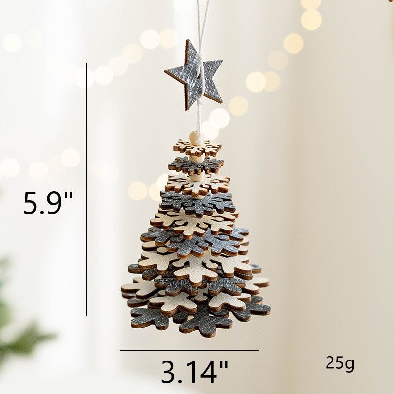 Wooden Pendant Wall Hanging Ornaments for Christmas Tree and New Year Party Decorations, Bulk Set