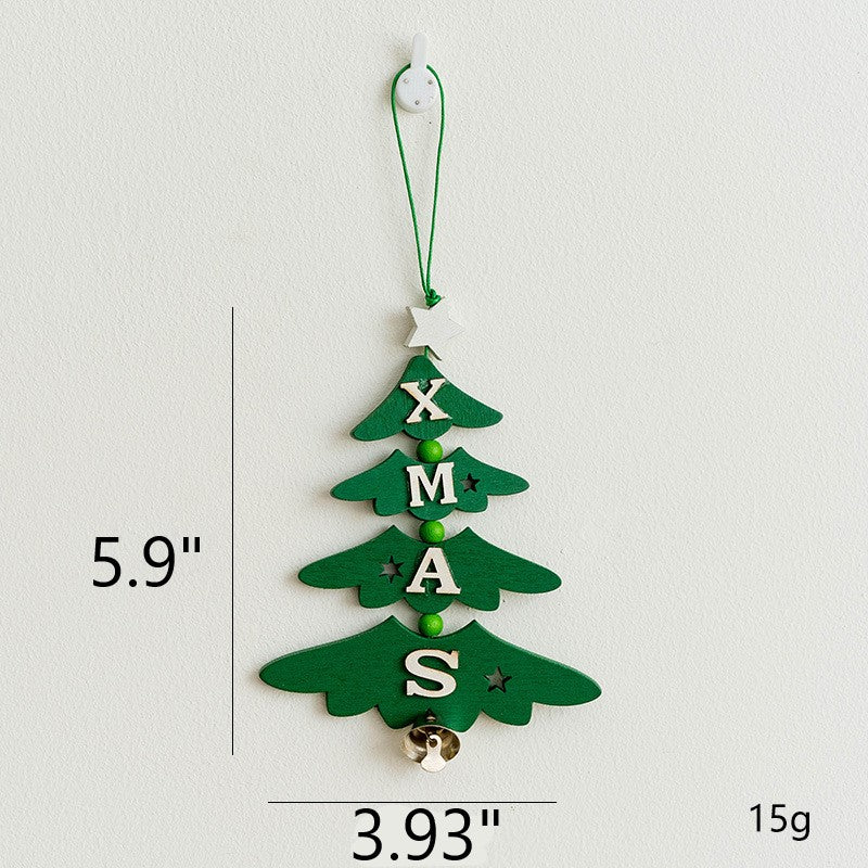 Wooden Pendant Wall Hanging Ornaments for Christmas Tree and New Year Party Decorations, Bulk Set