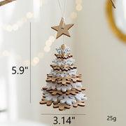 Wooden Pendant Wall Hanging Ornaments for Christmas Tree and New Year Party Decorations, Bulk Set