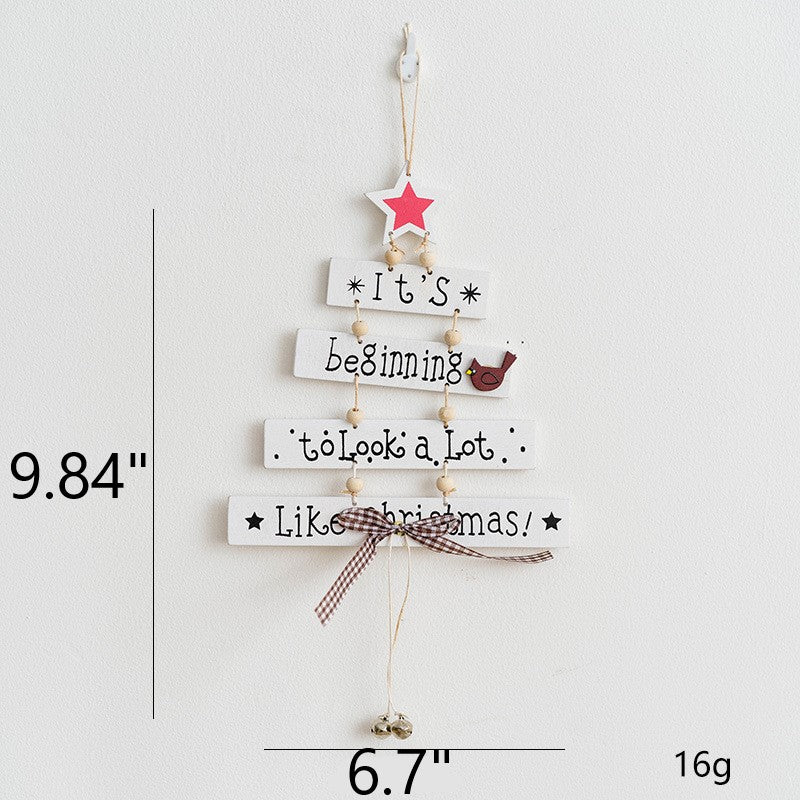 Wooden Pendant Wall Hanging Ornaments for Christmas Tree and New Year Party Decorations, Bulk Set
