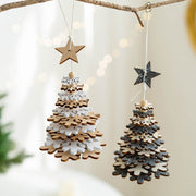 Wooden Pendant Wall Hanging Ornaments for Christmas Tree and New Year Party Decorations, Bulk Set