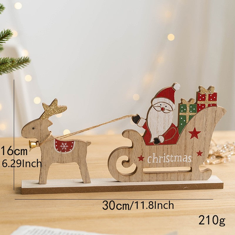 Wooden Christmas Tabletop Decorations Bulk Set for Home Office Party Centerpieces