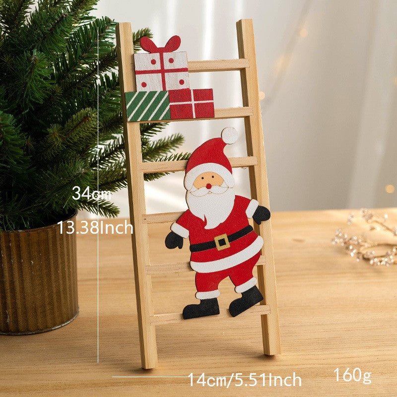 Wooden Christmas Tabletop Decorations Bulk Set for Home Office Party Centerpieces