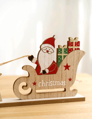 Wooden Christmas Tabletop Decorations Bulk Set for Home Office Party Centerpieces