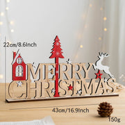 Wooden Christmas Tabletop Decorations Bulk Set for Home Office Party Centerpieces
