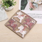 Wooden Christmas Tree Ornaments Set with Elk, Snowflake, and Gloves Designs – Bulk Decorative Holiday Supplies