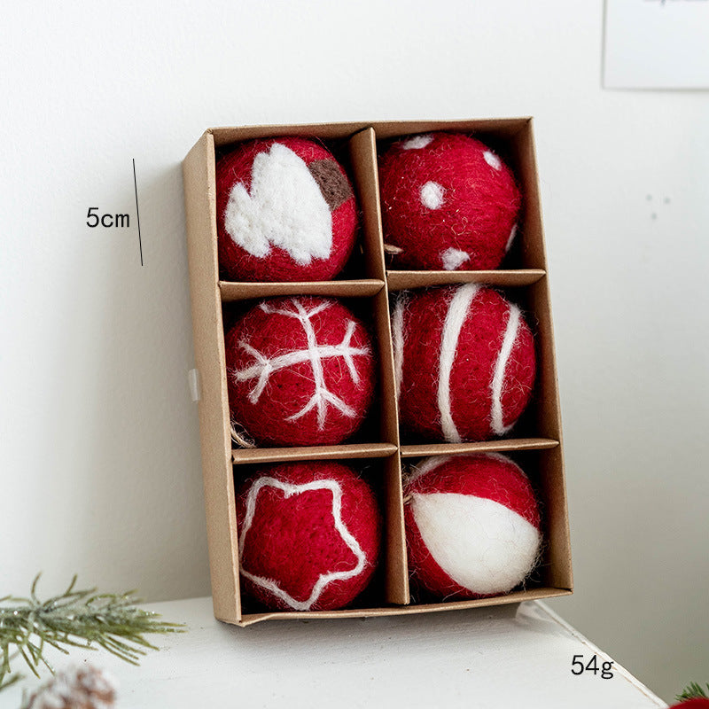Snowman Wool Felt Ball Pom Poms Hanging Ornaments for Christmas Tree Holiday Decor, Bulk Quantity