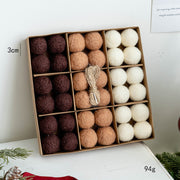 Snowman Wool Felt Ball Pom Poms Hanging Ornaments for Christmas Tree Holiday Decor, Bulk Quantity
