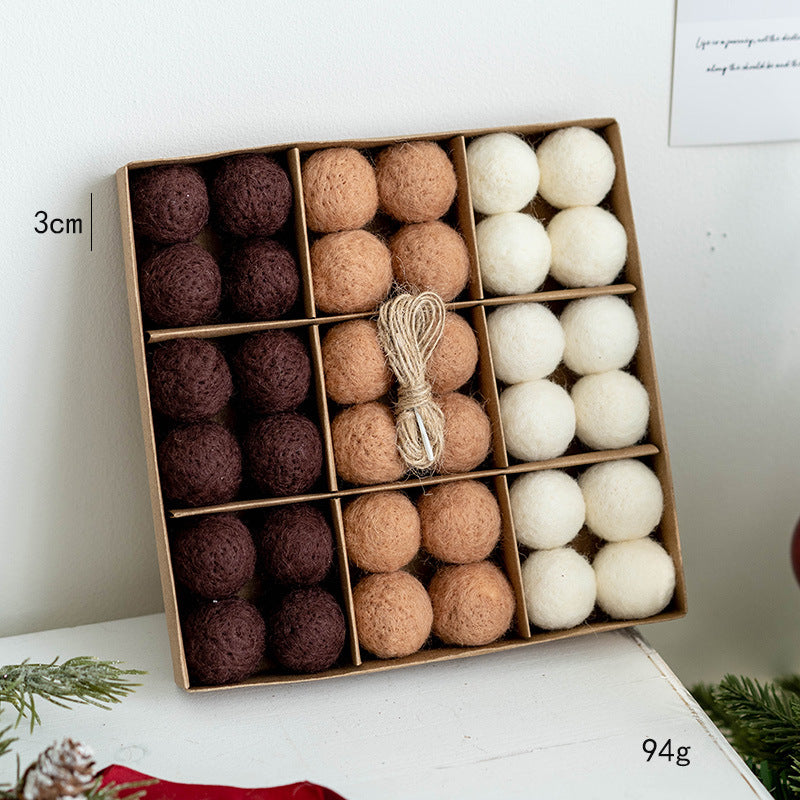 Snowman Wool Felt Ball Pom Poms Hanging Ornaments for Christmas Tree Holiday Decor, Bulk Quantity
