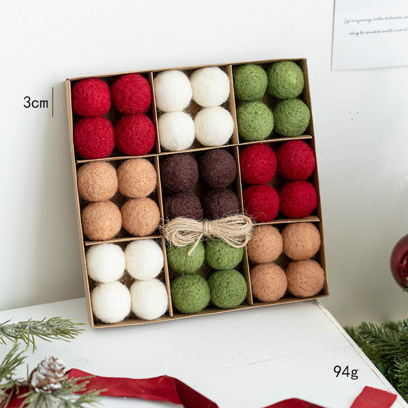 Snowman Wool Felt Ball Pom Poms Hanging Ornaments for Christmas Tree Holiday Decor, Bulk Quantity