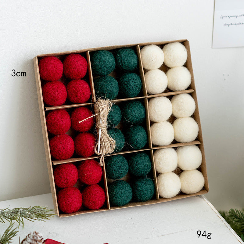 Snowman Wool Felt Ball Pom Poms Hanging Ornaments for Christmas Tree Holiday Decor, Bulk Quantity