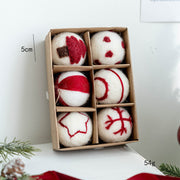 Snowman Wool Felt Ball Pom Poms Hanging Ornaments for Christmas Tree Holiday Decor, Bulk Quantity