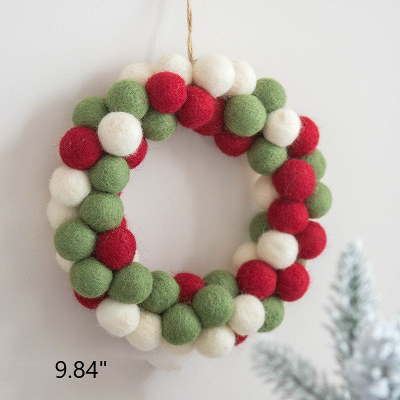 Bulk Wool Felt Christmas Tree Ornaments 20 Pcs Pom Pom Garland Balls Hanging Wreath Decorations