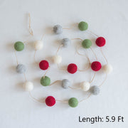 Bulk Wool Felt Christmas Tree Ornaments 20 Pcs Pom Pom Garland Balls Hanging Wreath Decorations