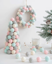 Bulk Wool Felt Christmas Tree Ornaments 20 Pcs Pom Pom Garland Balls Hanging Wreath Decorations