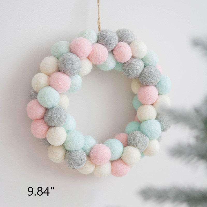 Bulk Wool Felt Christmas Tree Ornaments 20 Pcs Pom Pom Garland Balls Hanging Wreath Decorations