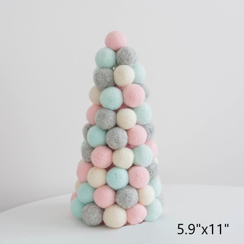Bulk Wool Felt Christmas Tree Ornaments 20 Pcs Pom Pom Garland Balls Hanging Wreath Decorations