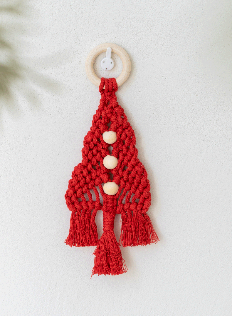 Woven Macrame Christmas Tree Wall Hanging Ornament Bohemian Style Bulk Wholesale