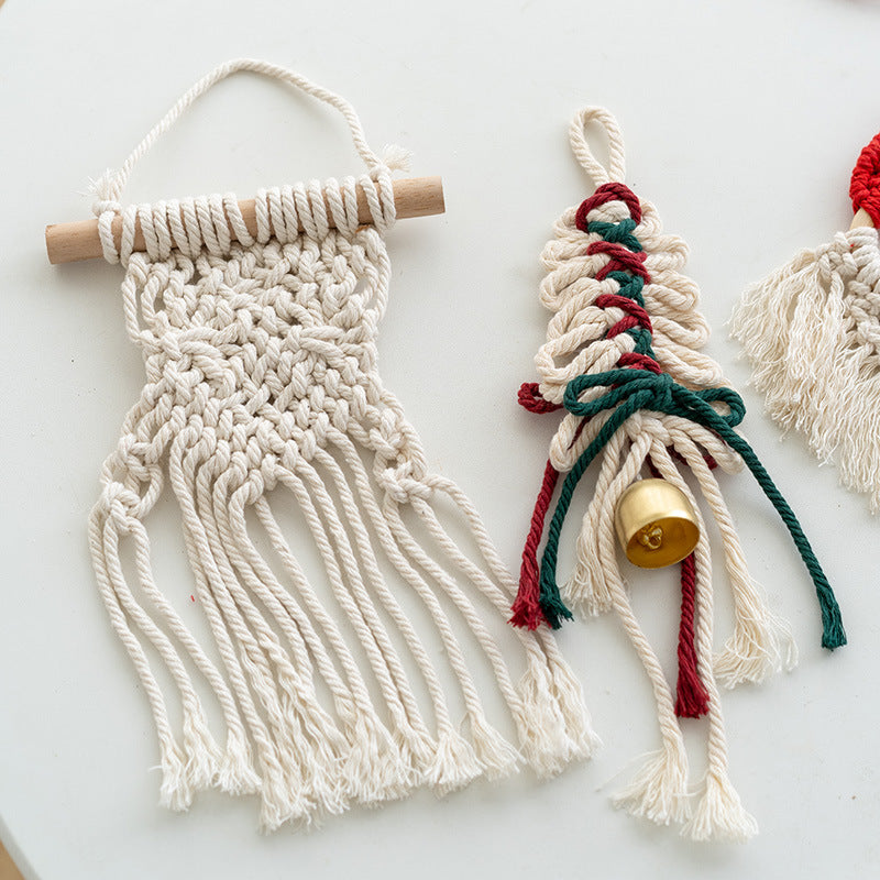 Woven Macrame Christmas Tree Wall Hanging Ornament Bohemian Style Bulk Wholesale