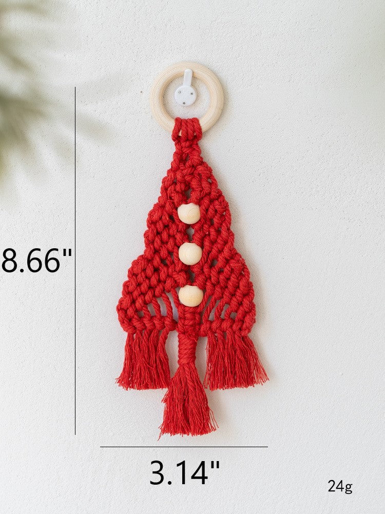Woven Macrame Christmas Tree Wall Hanging Ornament Bohemian Style Bulk Wholesale