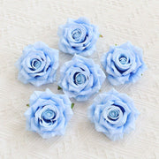 6 Pcs Curled Artificial Rose Heads for Crafts Wedding Centerpiece Bouquet Home Garden Decor