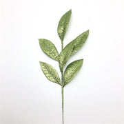 Glittered Artificial Leaf Spray Picks 12 Inch 10 Pcs Bulk for Christmas Winter Wedding Floral Arrangements