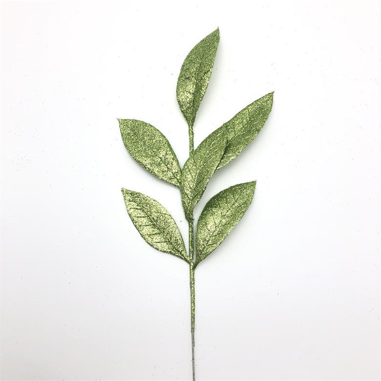 Glittered Artificial Leaf Spray Picks 12 Inch 10 Pcs Bulk for Christmas Winter Wedding Floral Arrangements