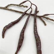 24 Inch Artificial Carob Bean Stems with Lifelike Fruit, 1 Stem, Silk Material