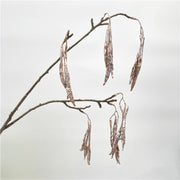 24 Inch Artificial Carob Bean Stems with Lifelike Fruit, 1 Stem, Silk Material