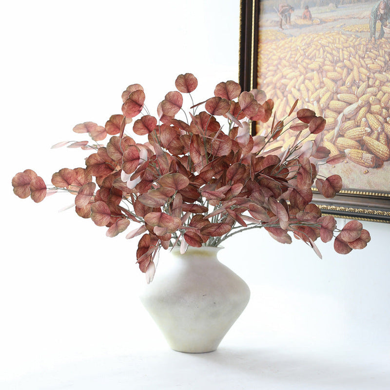 19 Inch Artificial Eucalyptus Stems 10 Pcs Autumn Winter Tones for Home Wedding Decor