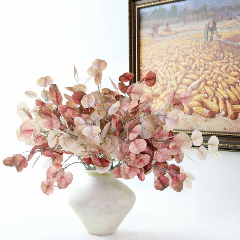 19 Inch Artificial Eucalyptus Stems 10 Pcs Autumn Winter Tones for Home Wedding Decor