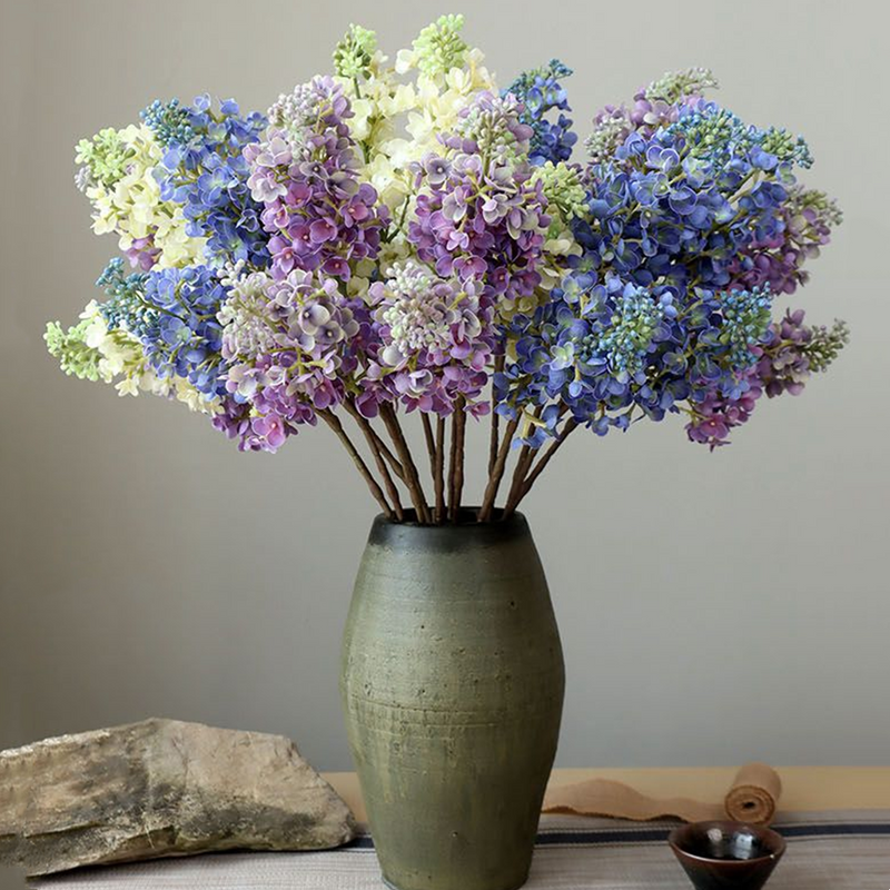10 Pcs Artificial Lilac Stems 18 Inch Real Touch Faux Lilac Branch Flowers Bulk