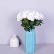 10 Pcs Artificial Silk Roses Bouquet, Bionic Flannel, for Floral Arrangement & Decor