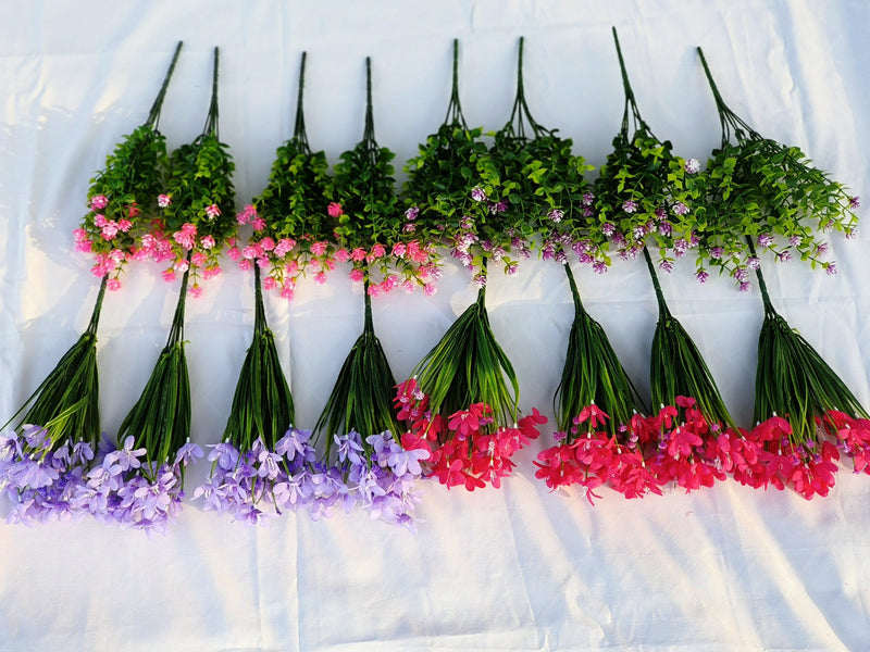 16 Bundles Mixed Artificial Silk Orchid Flowers for Outdoors UV Resistant Bulk Wholesale